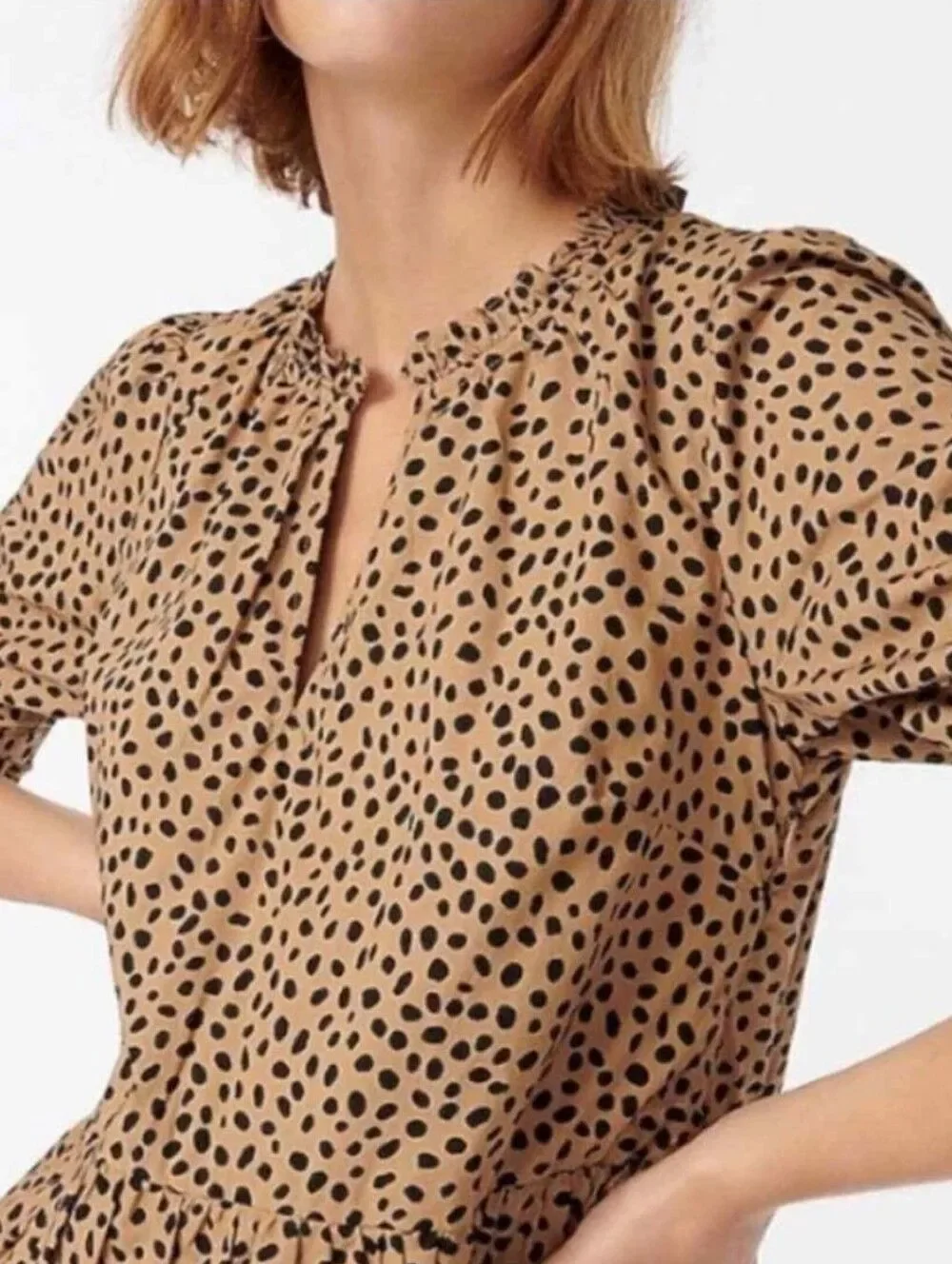 J.Crew Ruffleneck Tiered Popover Mini Dress SZ S